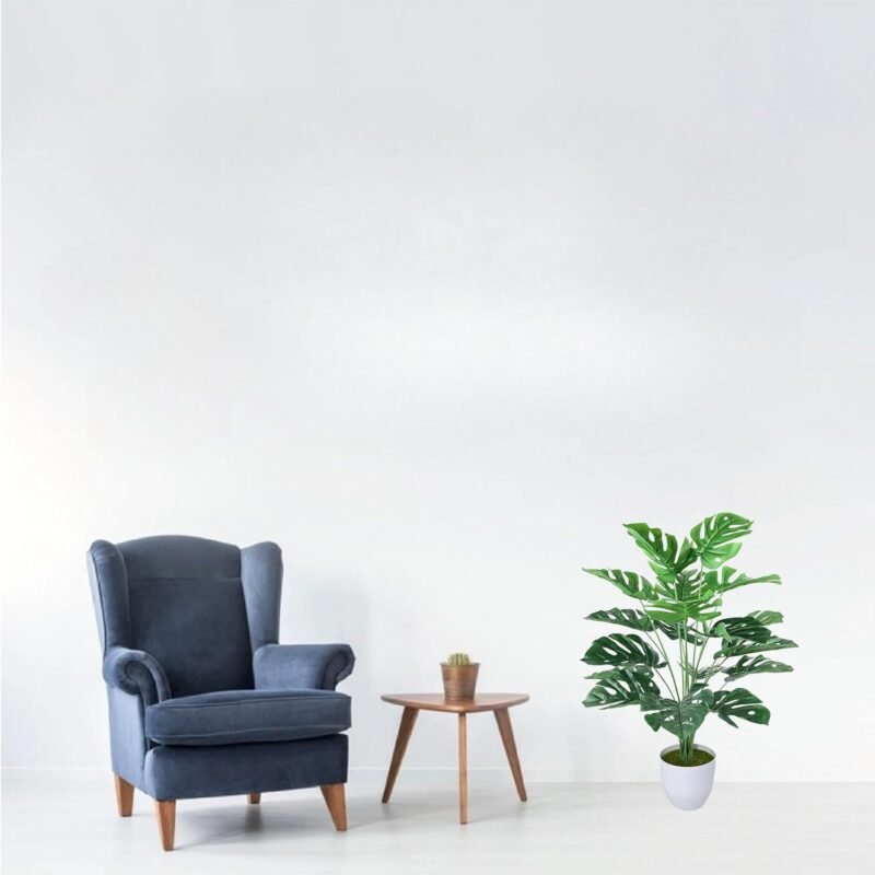 AIVORIUY Planta Artificial con Maceta Falsa Areca Palmera Grande Arbol Artificial Plastico Monstera Interior y Exterior Hogar Salon Dormitorio Balcón Moderno Decorativas Boda Oficina Verde 75cm - Imagen 7