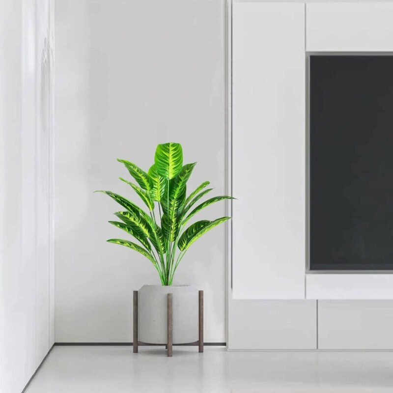 AIVORIUY Planta Artificial Ave del Paraiso Árbol Artificial in Maceta Hawaiian Tropic Palma Plantas Banano y Hoja Verde 80cm para Hogar Baño Boda Salon Planta Falsa Decoración (Amarillo) - Imagen 5
