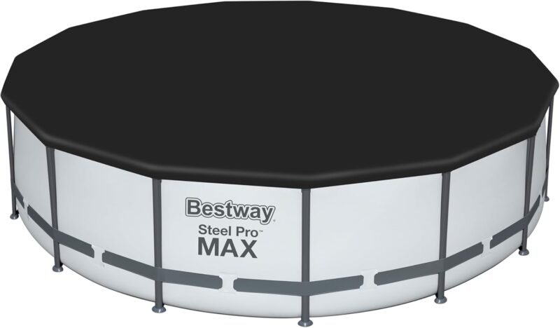 BESTWAY Cobertor de Invierno Redondo Ø470 cm de PVC para Piscinas Negro - Imagen 4