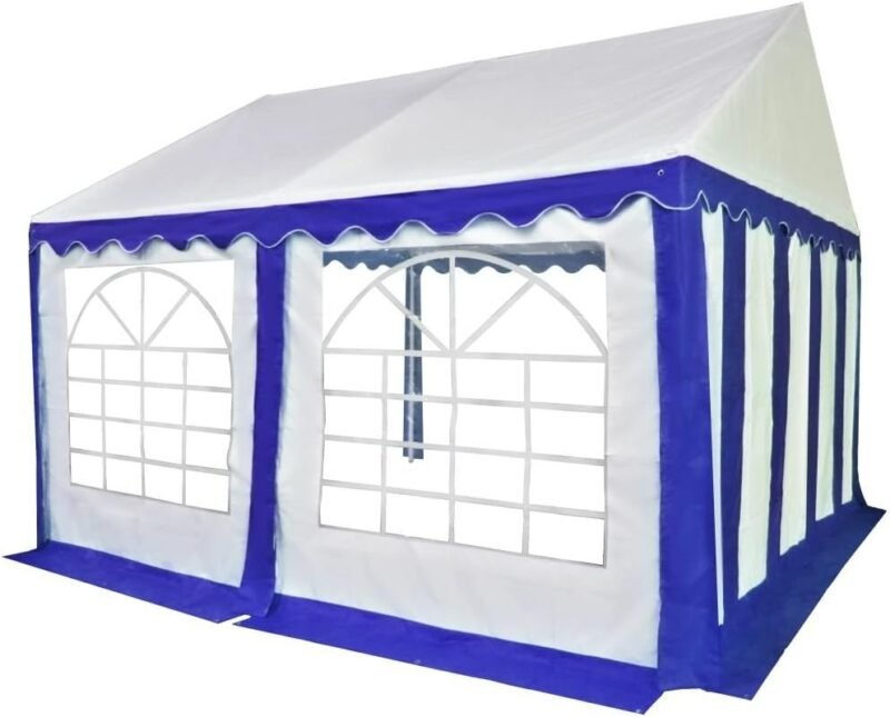 Cenador de jardín de PVC 4x4 m Cenador Plegable Azul y Blanco Cenador Cenador Cenador - Imagen 7
