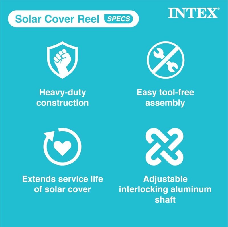 Intex 28051 - Enrollador de Cobertor solar para piscinas cuadradas o rectangulares - Imagen 6