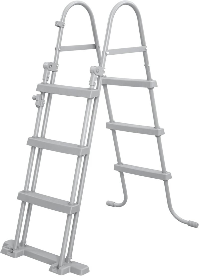 BESTWAY Escalera para Piscinas Desmontables Flip & Lock 108x71,4x138 cm Plateado