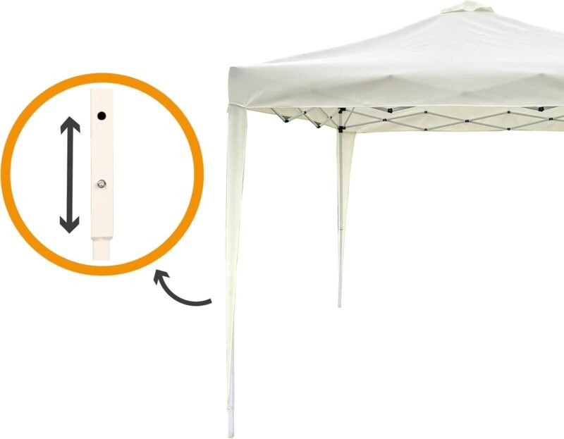 AKTIVE 61055 - Carpa Plegable 3x3 m, Cenador para jardín, 300 240 cm, Color Beige, 150 Gramos, Techo de ventilación, Montaje Minutos, Garden - Imagen 7