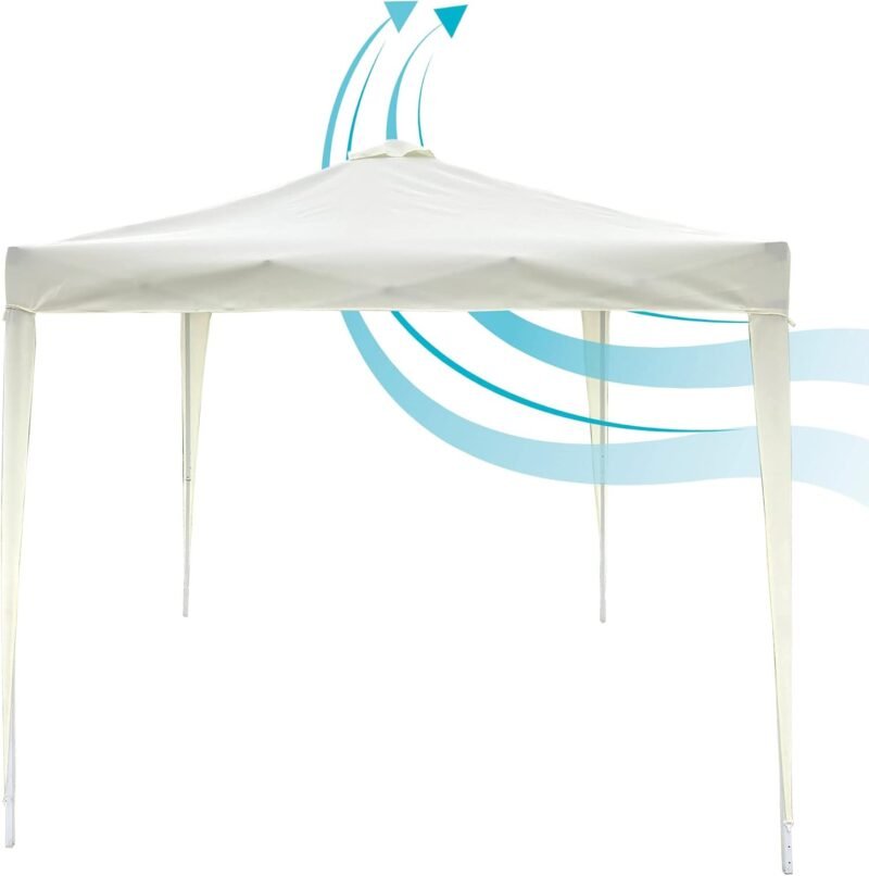AKTIVE 61055 - Carpa Plegable 3x3 m, Cenador para jardín, 300 240 cm, Color Beige, 150 Gramos, Techo de ventilación, Montaje Minutos, Garden - Imagen 6