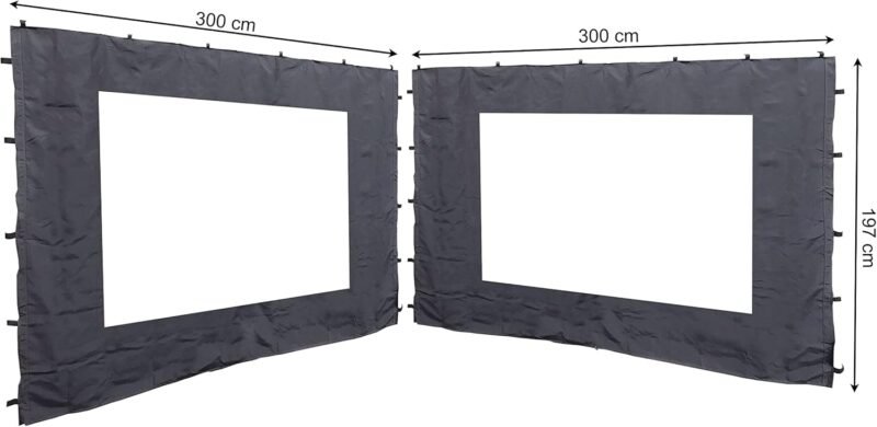 Quick Star 2 Laterales para cenador Gazebo 300x197cm Pared Arena Antracita