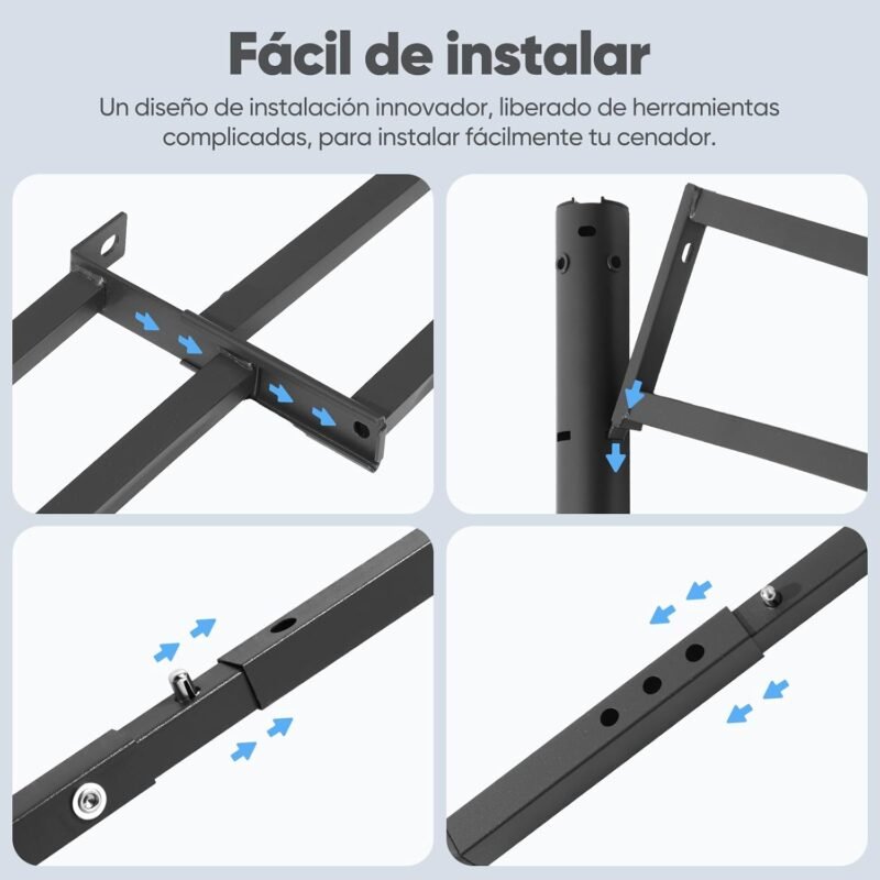 Sekey Cenador para Jardin Impermeable Carpa de Jardín 245x150 cm, Pabellón de Jardín para Parrillas Fiestas Picnics Barbacoas, UV50+, Gris - Imagen 4