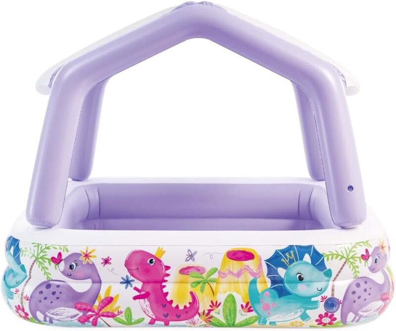 Intex Piscina hinchable infantil intex con toldo extraíble, Multicolor - 157x157x122 cm, 295 litros (57470) - Imagen 3