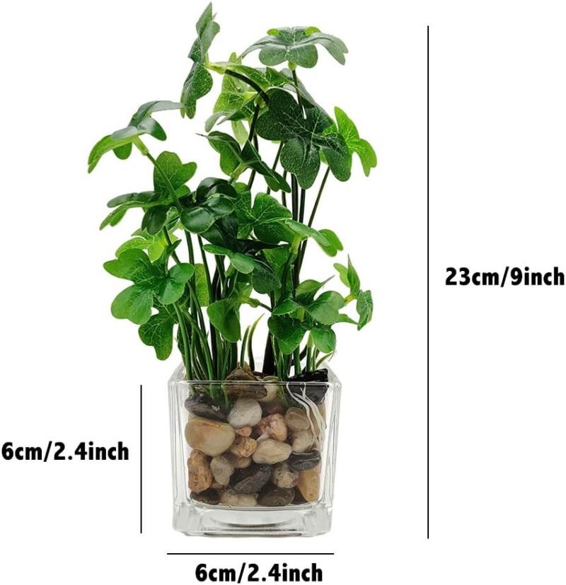 Aisamco - Juego de 3 Plantas Artificiales de imitación verdor de Mesa con macetas de Vidrio Claro, Plantas de Seda en un florero de Vidrio de imitación verdor Plantas en Maceta para decoración de - Imagen 2