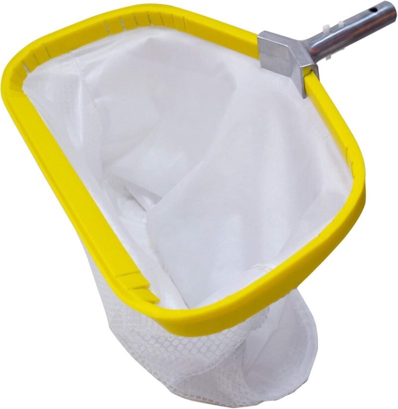 Profesional Recogehojas Piscina, Carga Pesado Red Profundo con Marco de Aluminio, Reforzado Malla Fina para Limpiar Hojas Pinocha Bichos, Pool Skimmer Rake Net
