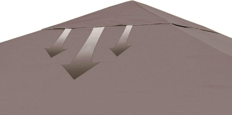 Quick Star Techo de Repuesto para cenador de 3 x 3 m Gazebo Marrón-Gris - Imagen 4