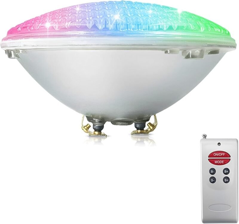 COOLWEST RGB Luces de la piscina LED PAR56 18W Iluminación de piscinas con Control Remoto 12V AC/DC, Luminarias subacuáticas IP68 impermeables Reemplazar bombillas halógenas de 150W