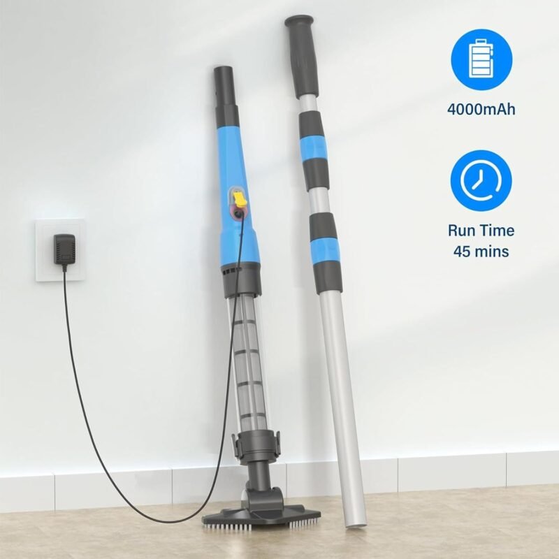 Oxseryn Aspiradora de Piscina inalámbrica con batería, 2 en 1, aspiradora de Mano para Piscina, aspiradora de Suelo con Barra telescópica, aspiración de hasta 25 l/min, aspiradora para spas, Piscinas - Imagen 7
