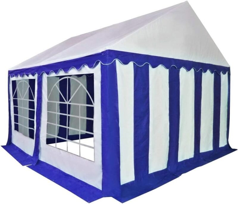 Cenador de jardín de PVC 4x4 m Cenador Plegable Azul y Blanco Cenador Cenador Cenador - Imagen 6