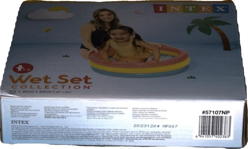 Intex 57107NP - Piscina Redonda hinchable 3 aros +base hinchable 61 x 22 cm, 28 l, Azul, rosa, verde, 1 a 3 años - Imagen 11