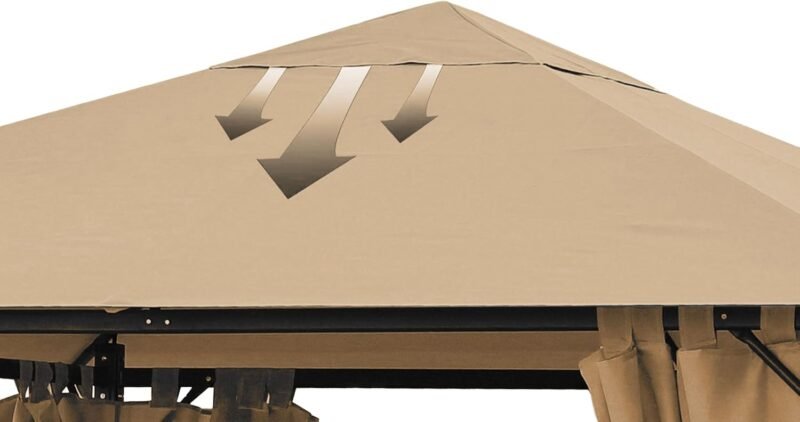 Quick Star Techo de Repuesto para Gazebo de jardín 3x3m Beige - Imagen 3