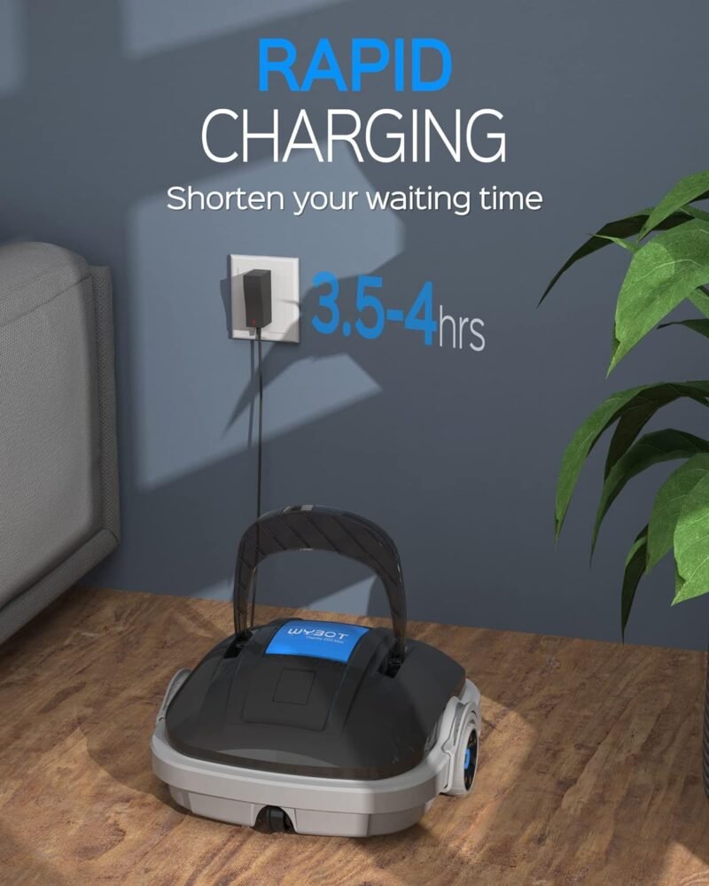 WYBOT Robot Limpiados Piscina, Aspirador de Piscina Funciona 100 Minutos, Estacionamiento Automático, Fuerte Potencia de Succión, Limpiafondos Piscina Inalámbrico hasta 80 m² - Imagen 7