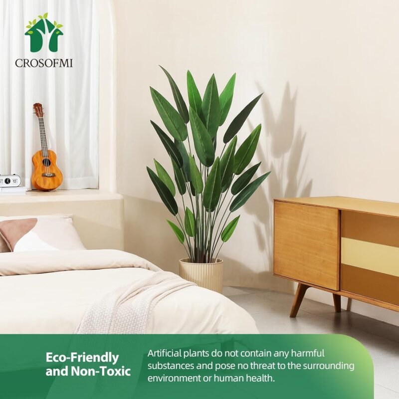 CROSOFMI Árbol de Lirio Artificial 160 cm Palmera Tropical Falsa con 24 Troncos, Plantas de Seda Sintética Grandes Maceta para Interior Exterior Hogar Oficina Jardín Decoración Moderna（1 Pack） - Imagen 5