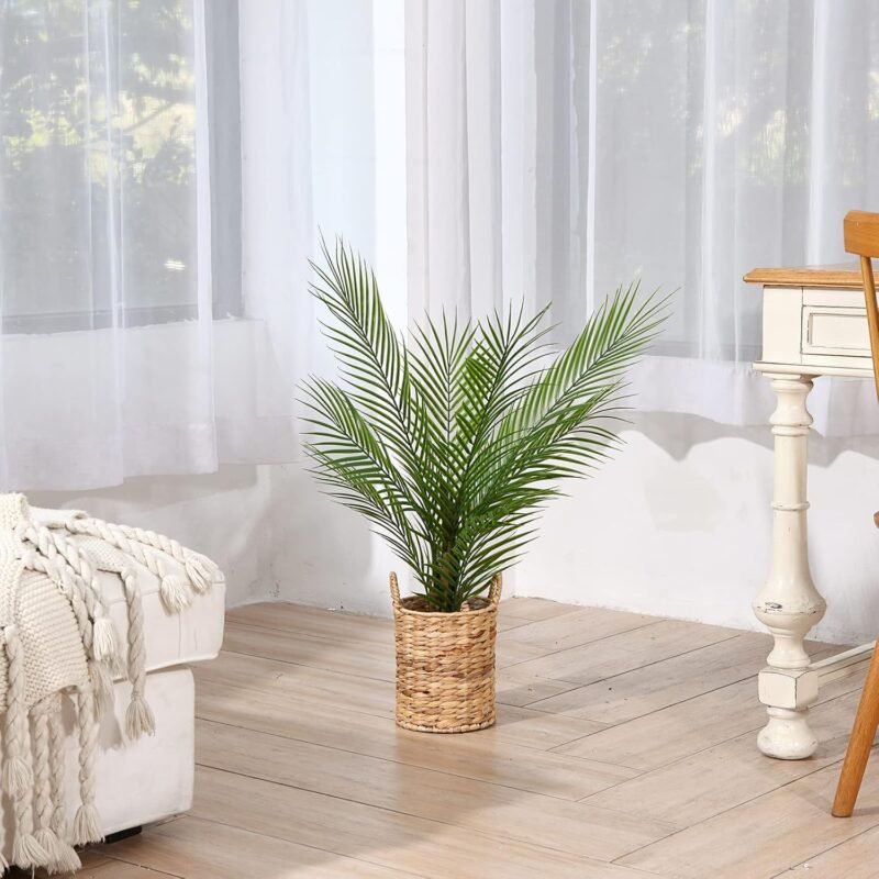 Kazeila Plantas Artificiales Decorativas Grandes 80cm Palmera Artificial Arbol Artificial para Interior y Exterior Hogar Casa Jardín Oficina Decorativas(1Pack) - Imagen 2