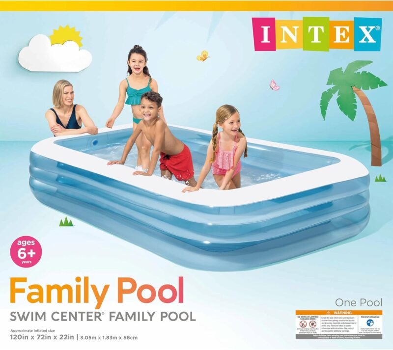 Intex 58484NP - Piscina Hinchable Rectangular 305 x 183 x 56 cm, 1.020 litros, Color Celeste - Imagen 7