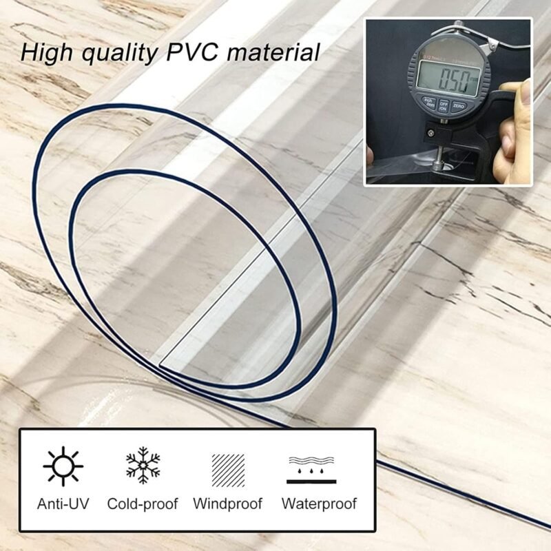 WZYJLyds Cortinas de Lona Impermeable Transparente Exterior, Lona Alquitranada de PVC Resistente a La Intemperie con Cremallera, Pérgola Patio Porche Cenador Paneles Laterales de Lona - Imagen 2