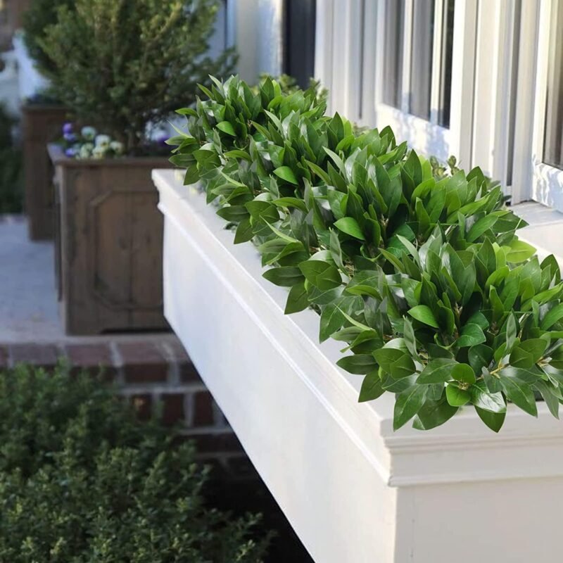 GGISUI 6pcs Plantas Artificiales Decoracion Plantas Verdes Arbustos con Hojas Resistente a los Rayos UV Planta Artificial para Balcón Caja Cocina Jardín Baño Hogar Decoración - Imagen 7