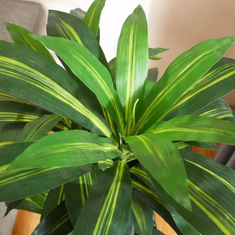 Fopamtri Drácena Artificial 120cm Hawaiian Tropic Plantas Artificiales Decorativas con 74 Hojas para Exterior e Interior Salón Dormitorio Oficina Jardín Decoración - Imagen 3