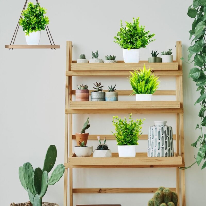 Purpledi 6 Piezas Plantas Artificiales Mini Ecologización Artificiales Macetas Plantas Plásticos Plantas Falsa, Planta Artificial Pequeña para Mesa de Despacho Baño Hogar Decoración - Imagen 5