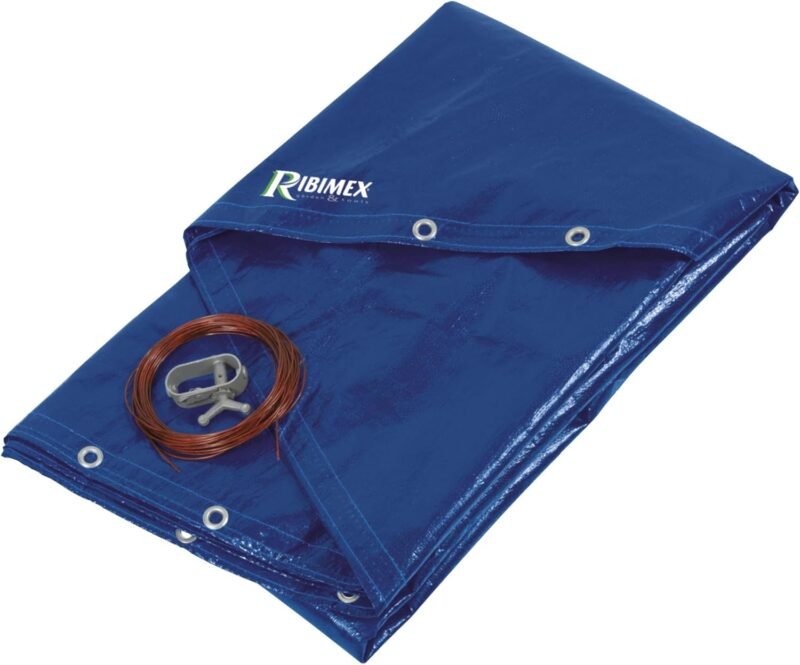 Ribimex Lona redonda para piscina PRBP140R52, 5,20 m de diámetro, azul
