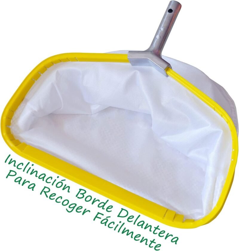 Profesional Recogehojas Piscina, Carga Pesado Red Profundo con Marco de Aluminio, Reforzado Malla Fina para Limpiar Hojas Pinocha Bichos, Pool Skimmer Rake Net - Imagen 5