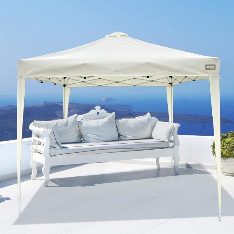 AKTIVE 61055 - Carpa Plegable 3x3 m, Cenador para jardín, 300 240 cm, Color Beige, 150 Gramos, Techo de ventilación, Montaje Minutos, Garden - Imagen 8