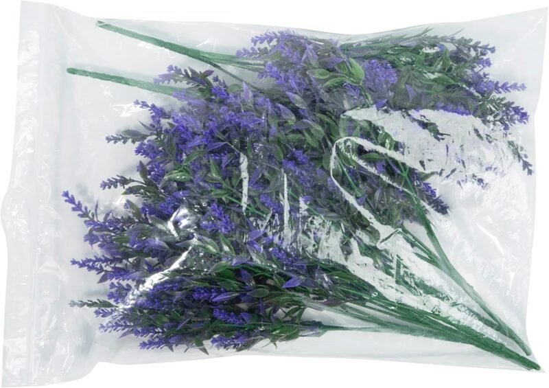 9 Piezas de Lavanda Artificial Flores y Plantas Púrpuras Artificiales Simulación Jardín Maceta Planta de Flores de Plástico de Fiestas en El hogar Oficina Patio o Boda Decoración de Bricolaje - Imagen 8
