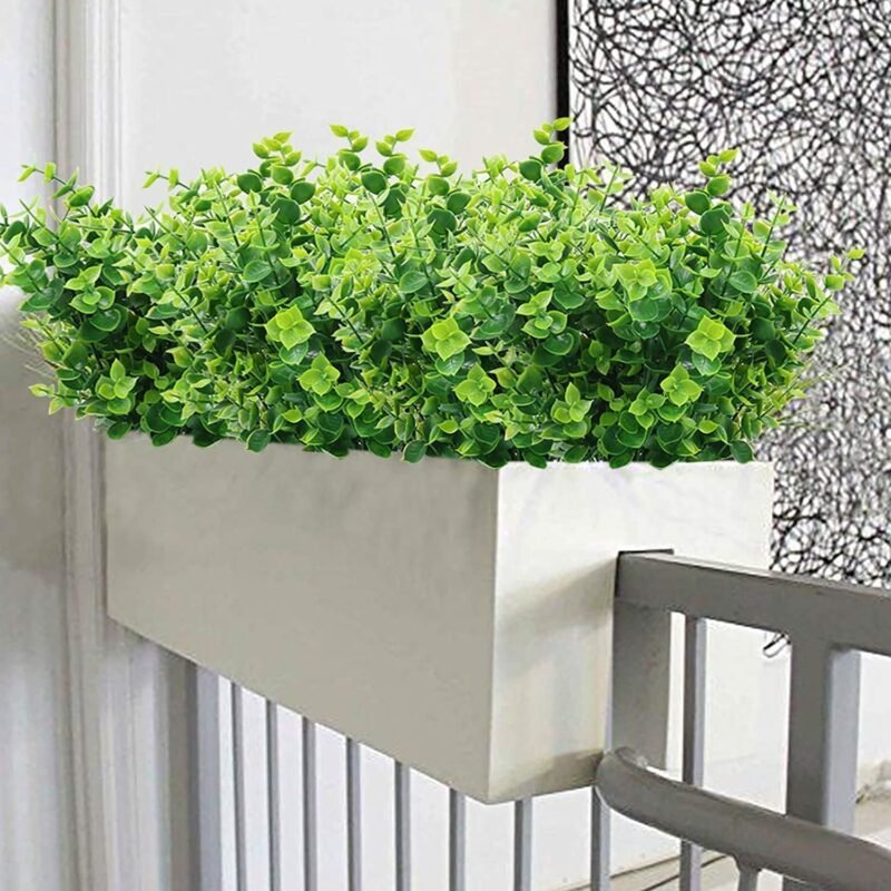 SOMYTING 8 Unidades de Plantas Artificiales de Eucalipto Verde Plantas Artificiales de Eucalipto Artificiales de Hiedra Artificial para Decoración de Salón Jardín Balcón Exterior - Imagen 2