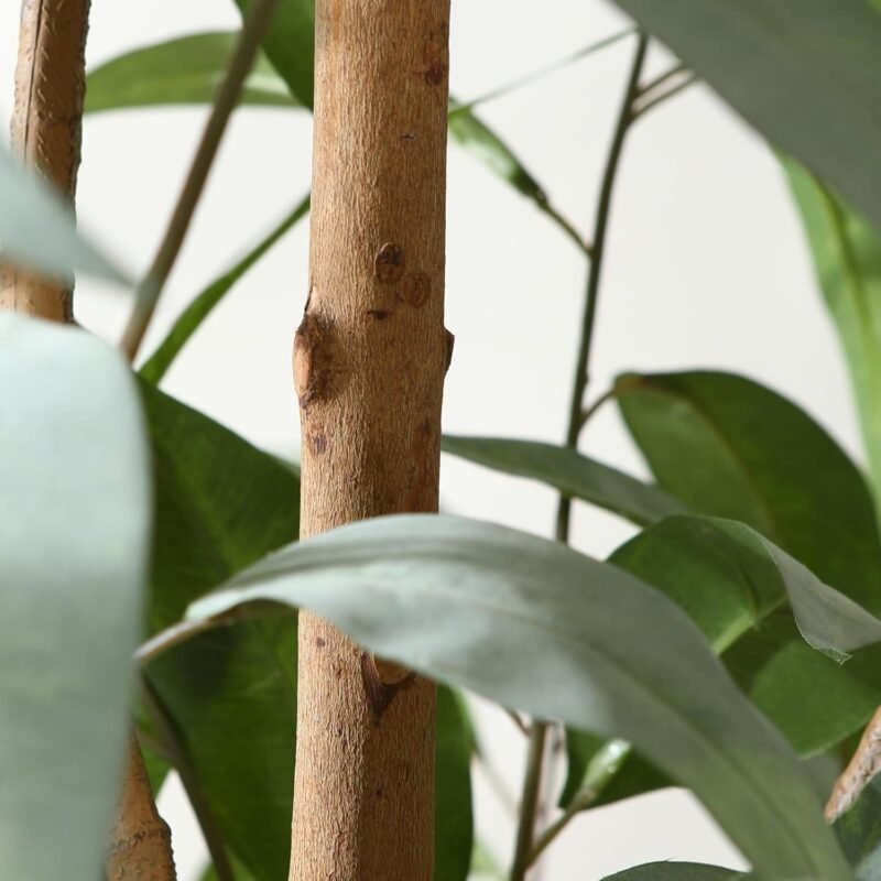 Kazeila Plantas Artificiales Decorativas 120cm Eucalipto Artificial con Troncos Naturales,Planta Artificial Decorativa Grande Ideal para Decoración de hogar(1Pack) - Imagen 4