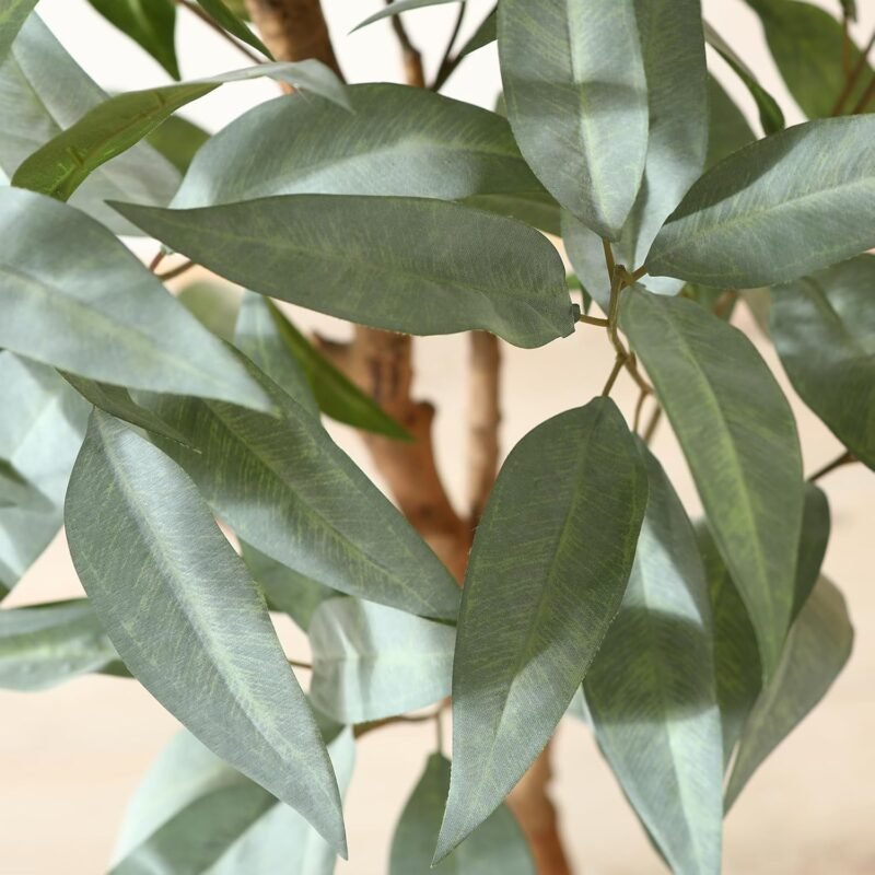 Kazeila Plantas Artificiales Decorativas 120cm Eucalipto Artificial con Troncos Naturales,Planta Artificial Decorativa Grande Ideal para Decoración de hogar(1Pack) - Imagen 5