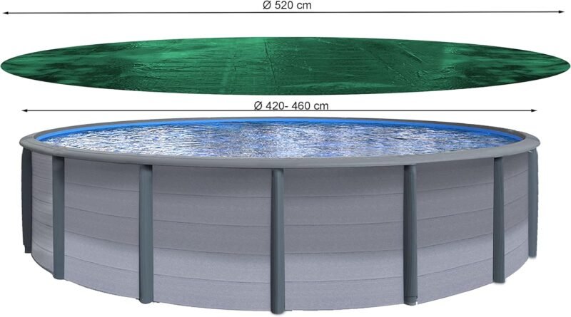 Quick-Star Cubierta de Invierno para Piscina Redonda 450-460 cm Lona Protectora 180g/m² - Imagen 2