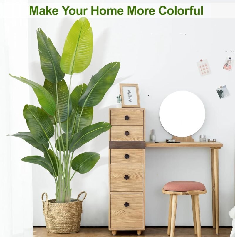 Keeplush Planta Artificial Ave del Paraíso 180 cm Planta Artificial Interior Alta con 13 Hojas, arbol Artificial Exterior Grande para Interior Casa salón Oficina dormitorios Jardín verandas (1Pack) - Imagen 6
