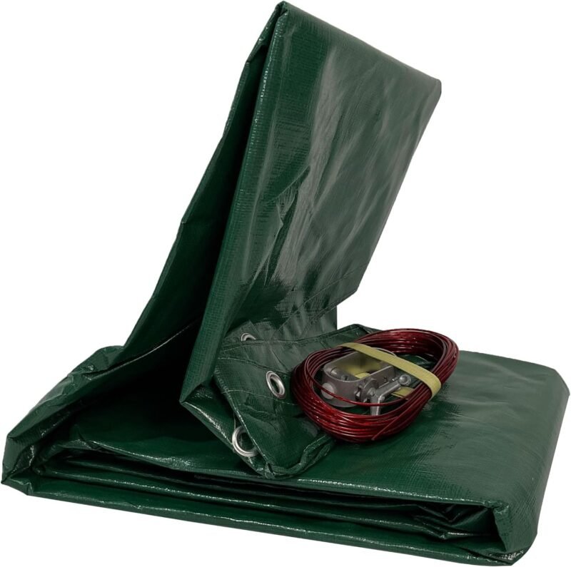 Quick-Star Cubierta de Invierno para Piscina Redonda 450-460 cm Lona Protectora 180g/m² - Imagen 9