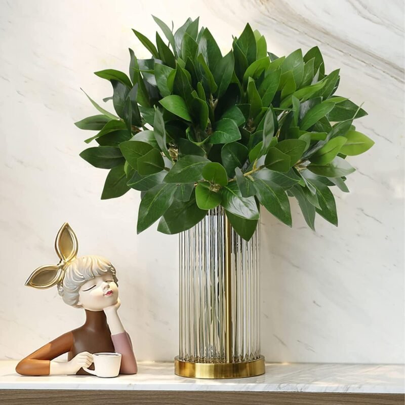 GGISUI 6pcs Plantas Artificiales Decoracion Plantas Verdes Arbustos con Hojas Resistente a los Rayos UV Planta Artificial para Balcón Caja Cocina Jardín Baño Hogar Decoración - Imagen 4