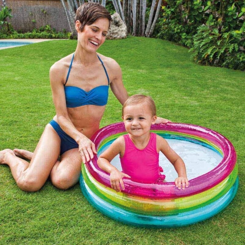 INTEX 57104NP - Piscina hinchable 3 aros transparente 86x86x25 cm - 63 l - Imagen 4
