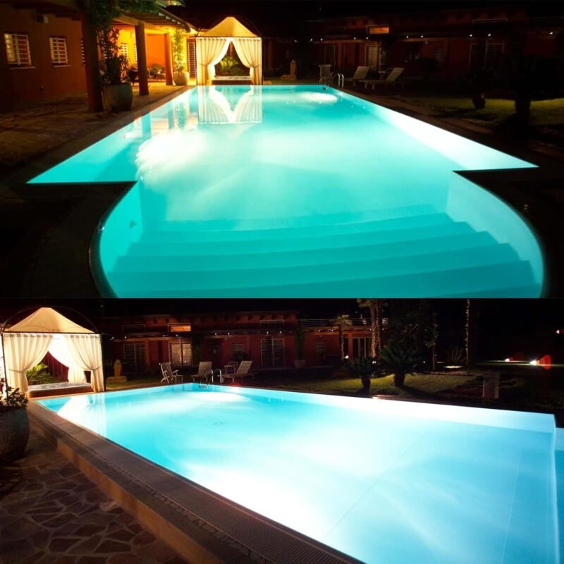 LyLmLe Foco LED Piscina Relleno de Resin, 35W PAR56 Lámpara(equivalente 300W halógena bombilla), Iluminación LED Piscina Empotrable, 3500lm, Ángulo de 140 °, IP68 Impermeable, 12V AC/DC, 6000K - Imagen 7