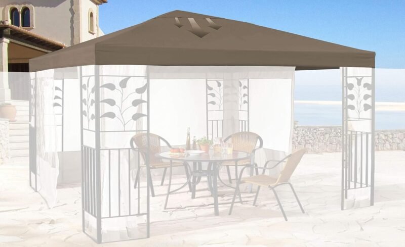 Quick Star Techo de Repuesto para cenador de 3 x 3 m Gazebo Marrón-Gris - Imagen 5