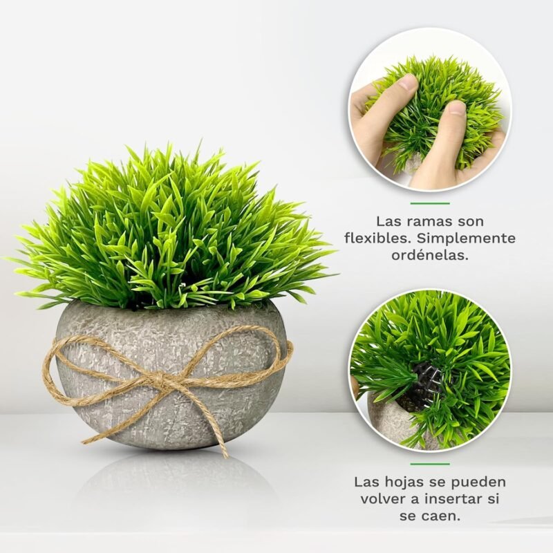 TFCIOD 2 Piezas Plantas Artificiales Decorativas, Planta Artificial Pequeña, Mini Ecologización Macetas Artificiales Decorativas, Fake Plants para Cocina, Salón,Oficina Mesa, Decoracion (003) - Imagen 4