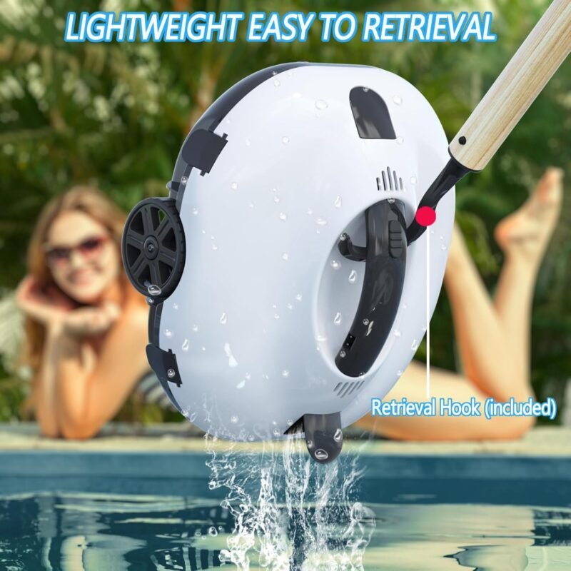 Bestyks Robot Limpiafondos Piscina, Limpiafondos Piscina Automatico 130 Minutos De Limpieza Potente,Robot Piscina InaláMbrico Motores De Doble Accionamiento para Piscinas De Fondo Plano De hasta 80 M² - Imagen 6