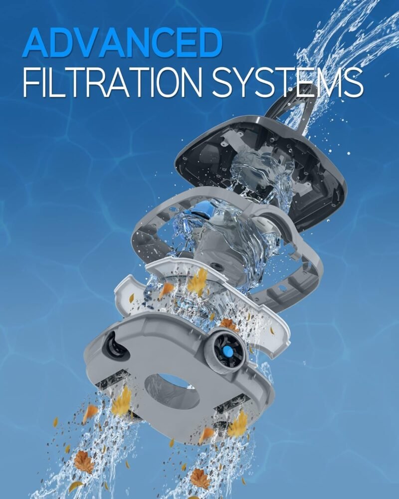 WYBOT Robot Limpiados Piscina, Aspirador de Piscina Funciona 100 Minutos, Estacionamiento Automático, Fuerte Potencia de Succión, Limpiafondos Piscina Inalámbrico hasta 80 m² - Imagen 8