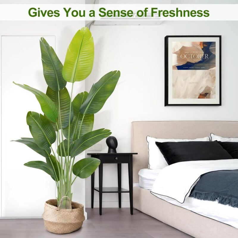 Keeplush Planta Artificial Ave del Paraíso 180 cm Planta Artificial Interior Alta con 13 Hojas, arbol Artificial Exterior Grande para Interior Casa salón Oficina dormitorios Jardín verandas (1Pack) - Imagen 7