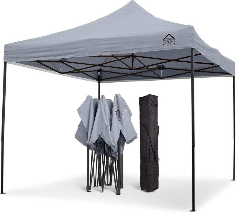 All Seasons Gazebos 3x3m Totalmente Impermeable Pop up Gazebo - Gris metalizado