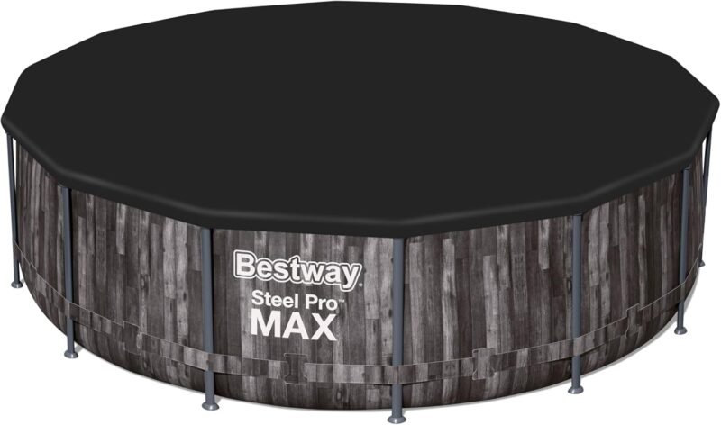 BESTWAY Cobertor de Invierno Redondo Ø427 cm de PVC para Piscinas Negro - Imagen 7