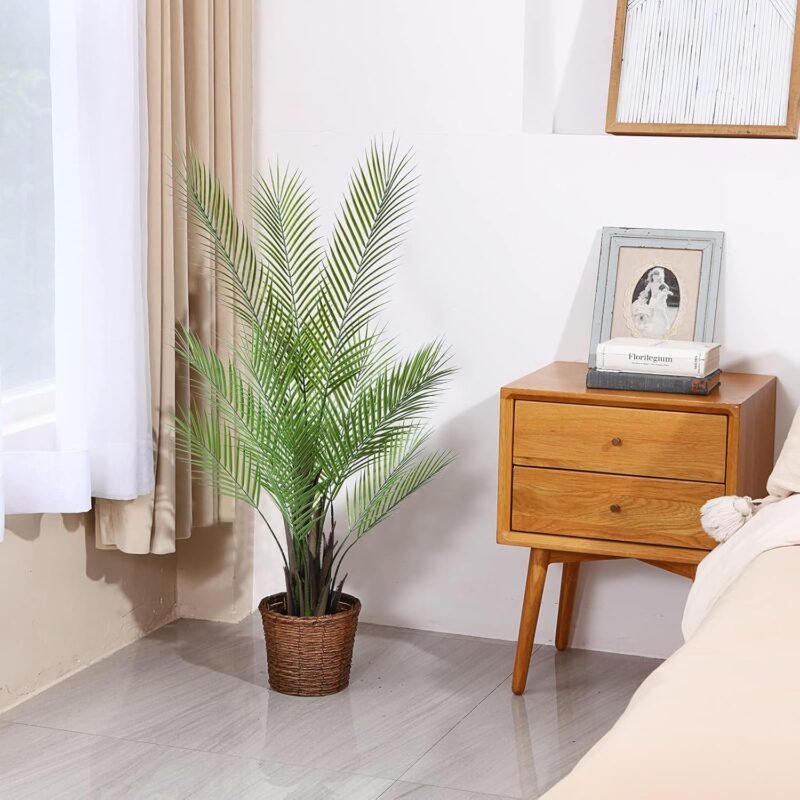 Kazeila Plantas Artificiales Decorativas Grandes 120cm Palmera Artificial Arbol Artificial para Interior y Exterior Hogar Casa Jardín Oficina Decorativas(1Pack) - Imagen 6