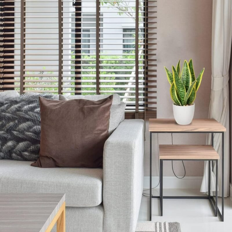 Oairse 31cm Sansevieria Planta Artificial en Maceta de cerámica, pequeña Planta de Interior, Planta de Serpiente Artificial, Plantas Artificiales como verdaderas, baño, Dormitorio - Imagen 6