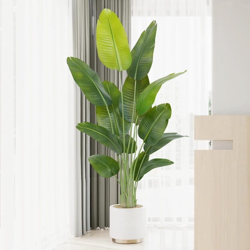 Keeplush Planta Artificial Ave del Paraíso 180 cm Planta Artificial Interior Alta con 13 Hojas, arbol Artificial Exterior Grande para Interior Casa salón Oficina dormitorios Jardín verandas (1Pack)